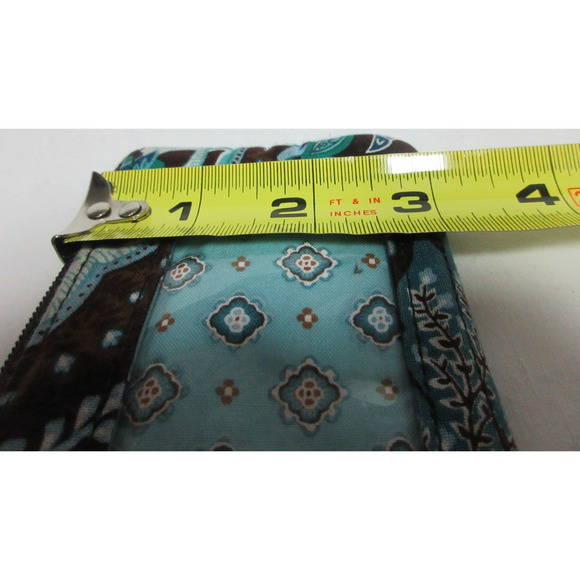 Vera Bradley JAVA BLUE Zip ID Case - Change Wallet - Key Ring 5" x 3" - Picture 6 of 6